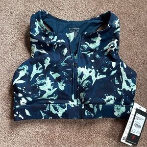 Peloton High Neck printed sports bra medium NWT